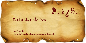 Maletta Éva névjegykártya