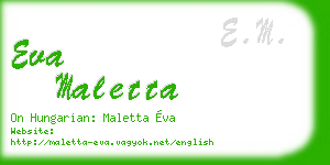 eva maletta business card